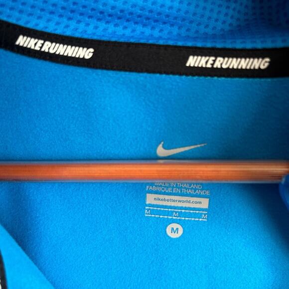 Nike Running Dri-Fit Blue Full Zip Up Long Sleeve Pocket Sweatshirt Jacket M - Picture 5 of 5